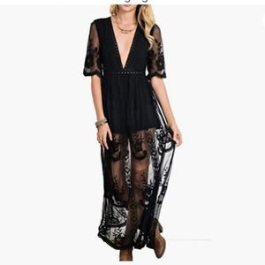 Wishlist Black Lace Romper/ dress Size M